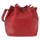 LOUIS VUITTON Epi Petit Noe Shoulder Bag Red M44107 LV Auth 162743-2