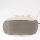 Christian Dior Honeycomb Canvas Umhängetasche PVC Gold Weiß Auth 162745-5