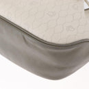 Christian Dior Honeycomb Canvas Umhängetasche PVC Gold Weiß Auth 162745-15