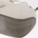 Christian Dior Honeycomb Canvas Shoulder Bag PVC Gold White Auth 162745-10