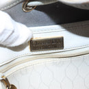 Christian Dior Honeycomb Canvas Umhängetasche PVC Gold Weiß Auth 162745-18