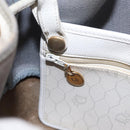 Christian Dior Honeycomb Canvas Umhängetasche PVC Gold Weiß Auth 162745-21
