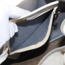 Christian Dior Honeycomb Canvas Umhängetasche PVC Gold Weiß Auth 162745-22