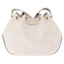 Christian Dior Honeycomb Canvas Umhängetasche PVC Gold Weiß Auth 162745-2