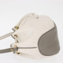 Christian Dior Honeycomb Canvas Umhängetasche PVC Gold Weiß Auth 162745-4