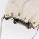Christian Dior Honeycomb Canvas Umhängetasche PVC Gold Weiß Auth 162745-6
