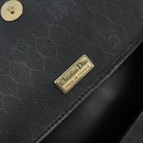 Christian Dior Honeycomb Canvas Shoulder Bag PVC Black Gold Auth 162746-16
