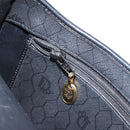 Christian Dior Honeycomb Canvas Shoulder Bag PVC Black Gold Auth 162746-20