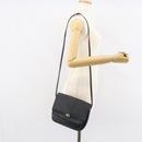 Christian Dior Honeycomb Canvas Shoulder Bag PVC Black Gold Auth 162746-22