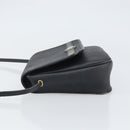 Christian Dior Honeycomb Canvas Shoulder Bag PVC Black Gold Auth 162746-5