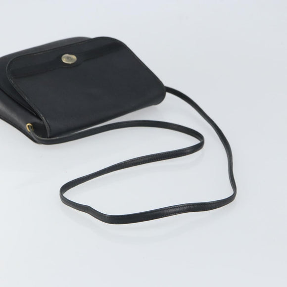 Christian Dior Honeycomb Canvas Shoulder Bag PVC Black Gold Auth 162746