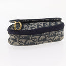 Christian Dior Trotter Canvas Saddle Pouch Navy Gold Auth 162748-6