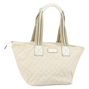 GUCCI GG Canvas Tote Bag White Gold 131230 Auth 162761-1