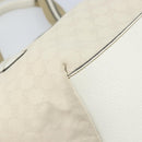 GUCCI GG Canvas Tote Bag White Gold 131230 Auth 162761-14