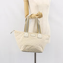 GUCCI GG Canvas Tote Bag White Gold 131230 Auth 162761-23