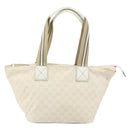 GUCCI GG Canvas Tote Bag White Gold 131230 Auth 162761-2