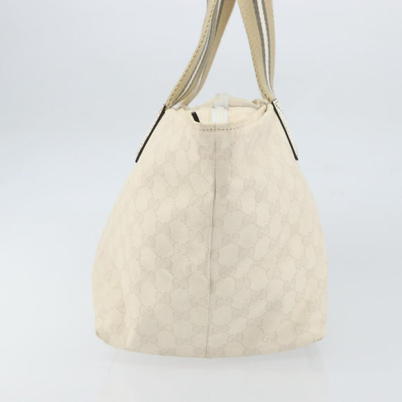 GUCCI GG Canvas Tote Bag White Gold 131230 Auth 162761
