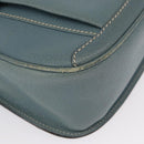 GUCCI Shoulder Bag Leather Blue Gold 001 406 1339 Auth 162763-10