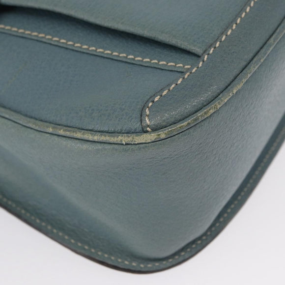 GUCCI Shoulder Bag Leather Blue Gold 001 406 1339 Auth 162763