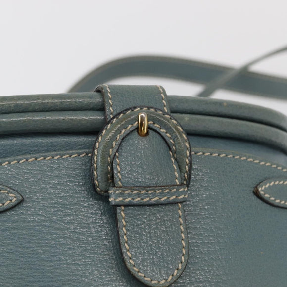 GUCCI Shoulder Bag Leather Blue Gold 001 406 1339 Auth 162763