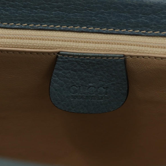 GUCCI Shoulder Bag Leather Blue Gold 001 406 1339 Auth 162763
