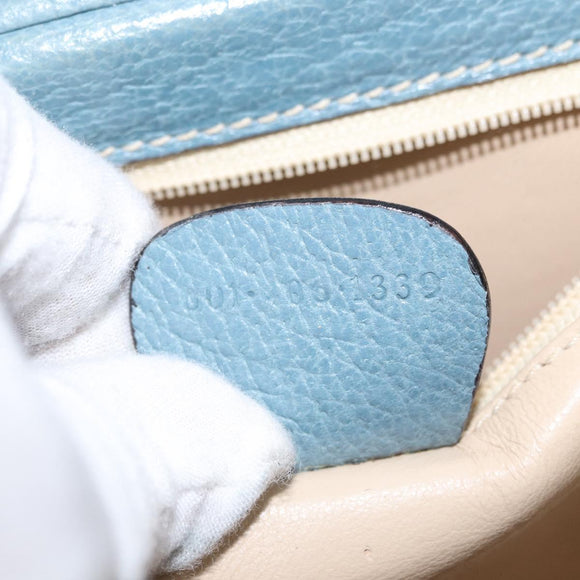 GUCCI Shoulder Bag Leather Blue Gold 001 406 1339 Auth 162763