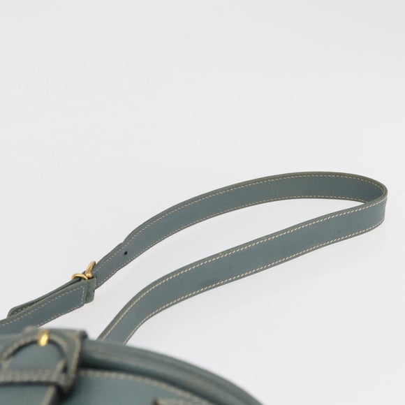 GUCCI Shoulder Bag Leather Blue Gold 001 406 1339 Auth 162763