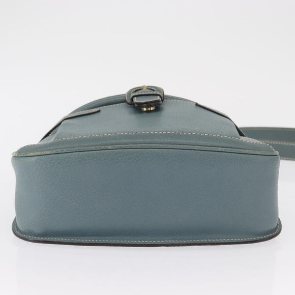 GUCCI Shoulder Bag Leather Blue Gold 001 406 1339 Auth 162763