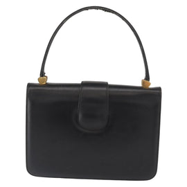 GUCCI Hand Bag Leather Gold Black Auth 162764 - 0