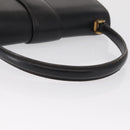 GUCCI Hand Bag Leather Gold Black Auth 162764-7