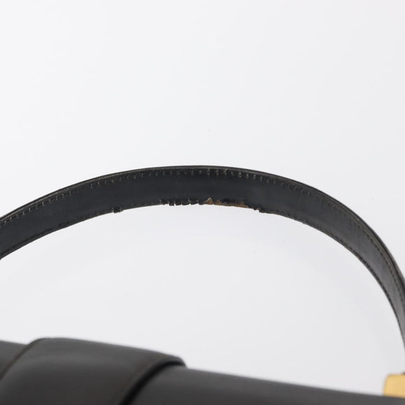 GUCCI Hand Bag Leather Gold Black Auth 162764