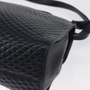 BALLY Hand Bag Leather 2way Navy Gold Auth 162765-18