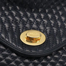 BALLY Hand Bag Leather 2way Navy Gold Auth 162765-19