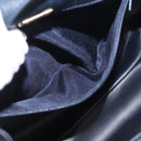 BALLY Hand Bag Leather 2way Navy Gold Auth 162765-23