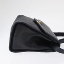 BALLY Hand Bag Leather 2way Navy Gold Auth 162765-3