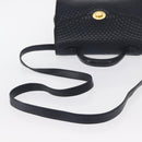 BALLY Hand Bag Leather 2way Navy Gold Auth 162765-8