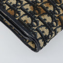 Christian Dior Trotter Canvas Hand Bag Navy Gold Auth 162766-14