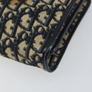 Christian Dior Trotter Canvas Hand Bag Navy Gold Auth 162766-15