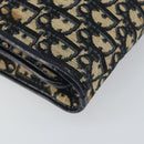 Christian Dior Trotter Canvas Hand Bag Navy Gold Auth 162766-16