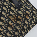 Christian Dior Trotter Canvas Hand Bag Navy Gold Auth 162766-10