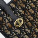 Christian Dior Trotter Canvas Hand Bag Navy Gold Auth 162766-17