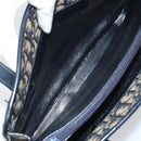 Christian Dior Trotter Canvas Hand Bag Navy Gold Auth 162766-11