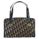 Christian Dior Trotter Canvas Hand Bag Navy Gold Auth 162766-13