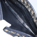 Christian Dior Trotter Canvas Hand Bag Navy Gold Auth 162766-12