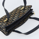 Christian Dior Trotter Canvas Hand Bag Navy Gold Auth 162766-6
