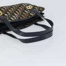 Christian Dior Trotter Canvas Hand Bag Navy Gold Auth 162766-7