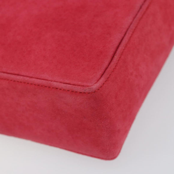 Christian Dior Chain Shoulder Bag Suede Pink Gold Auth 162768