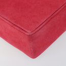 Christian Dior Chain Shoulder Bag Suede Pink Gold Auth 162768-14