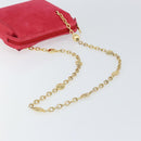 Christian Dior Chain Shoulder Bag Suede Pink Gold Auth 162768-7