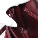 CELINE C Sulky Shoulder Bag Canvas Leather Red Gold Auth 162769-19